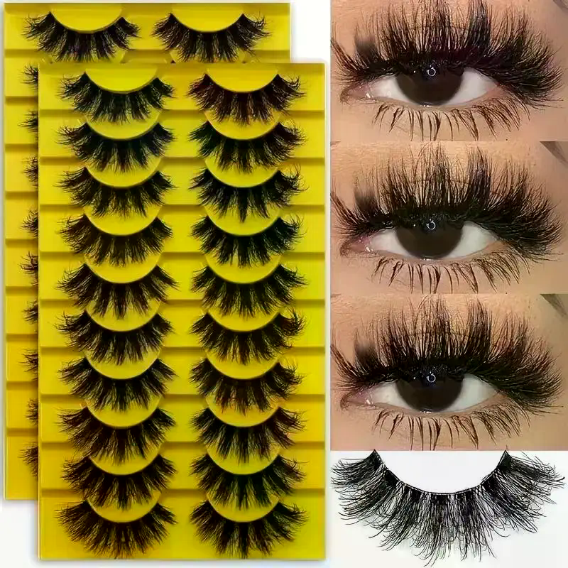 Eyelash Extension Look - 10 Pairs Eye Eyelashes 5D Fluffy