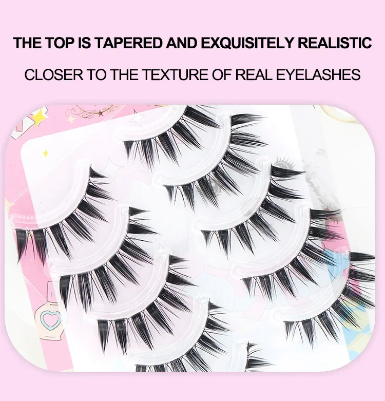 5-pair Manga Eye A Shaped Fals - Eyelash Extension Douyin 리뷰 및 가격