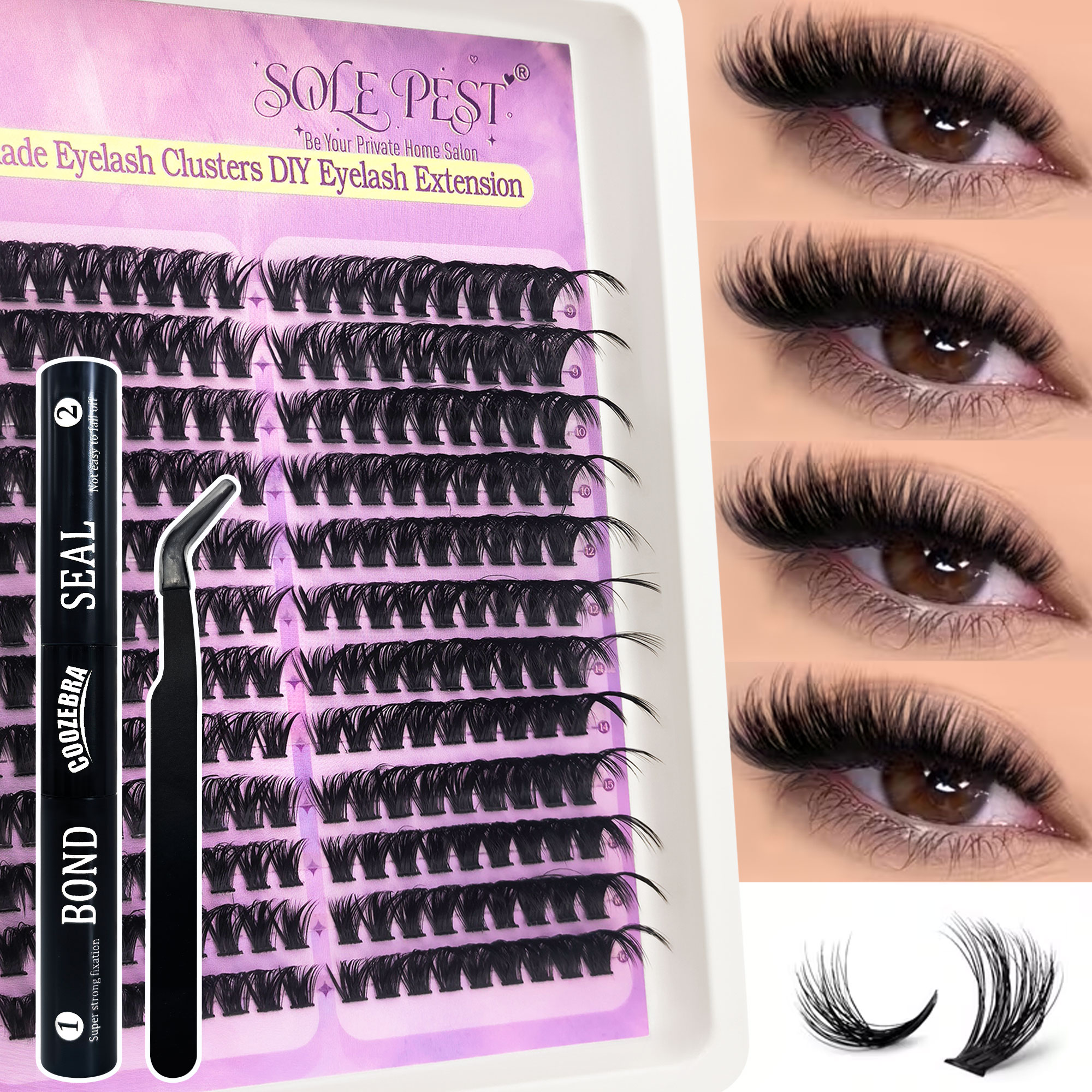 216-Cluster Curled & Thick 3 D - Eyelash Extension Volume 리뷰 및 가격
