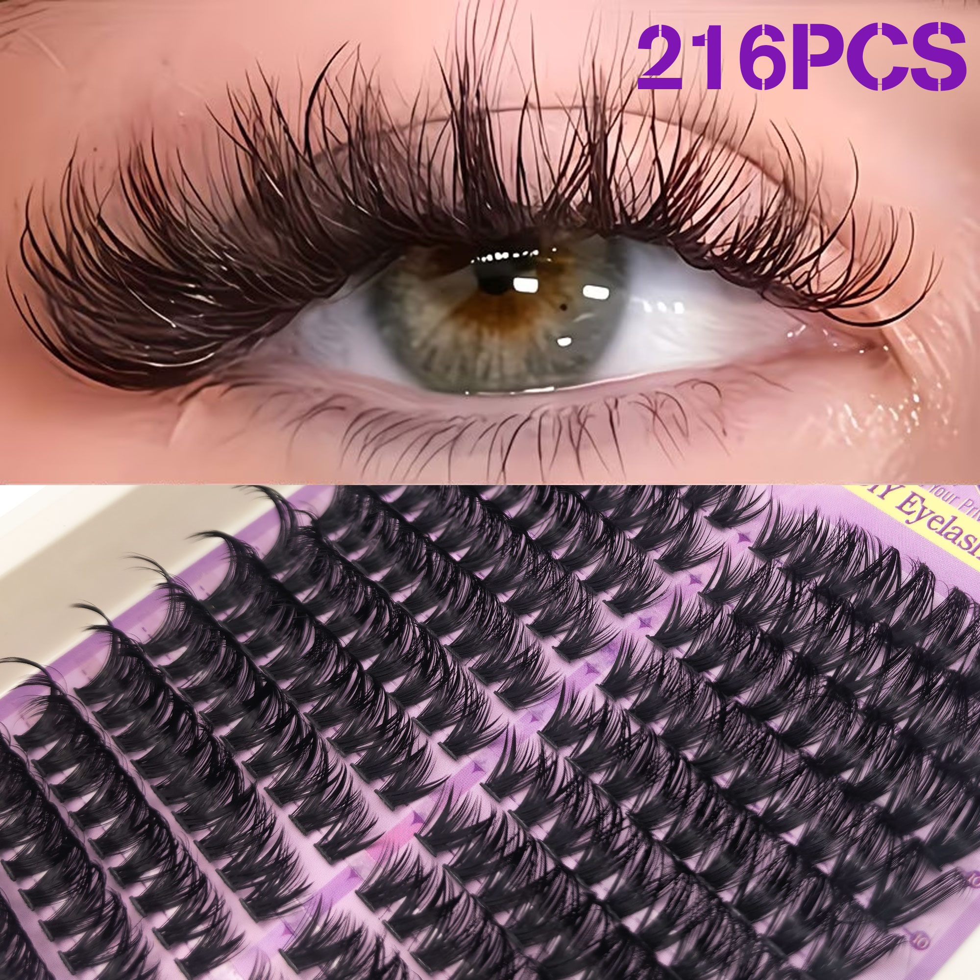 216-Cluster Curled & Thick 3 D - Eyelash Extension Volume 리뷰 및 가격