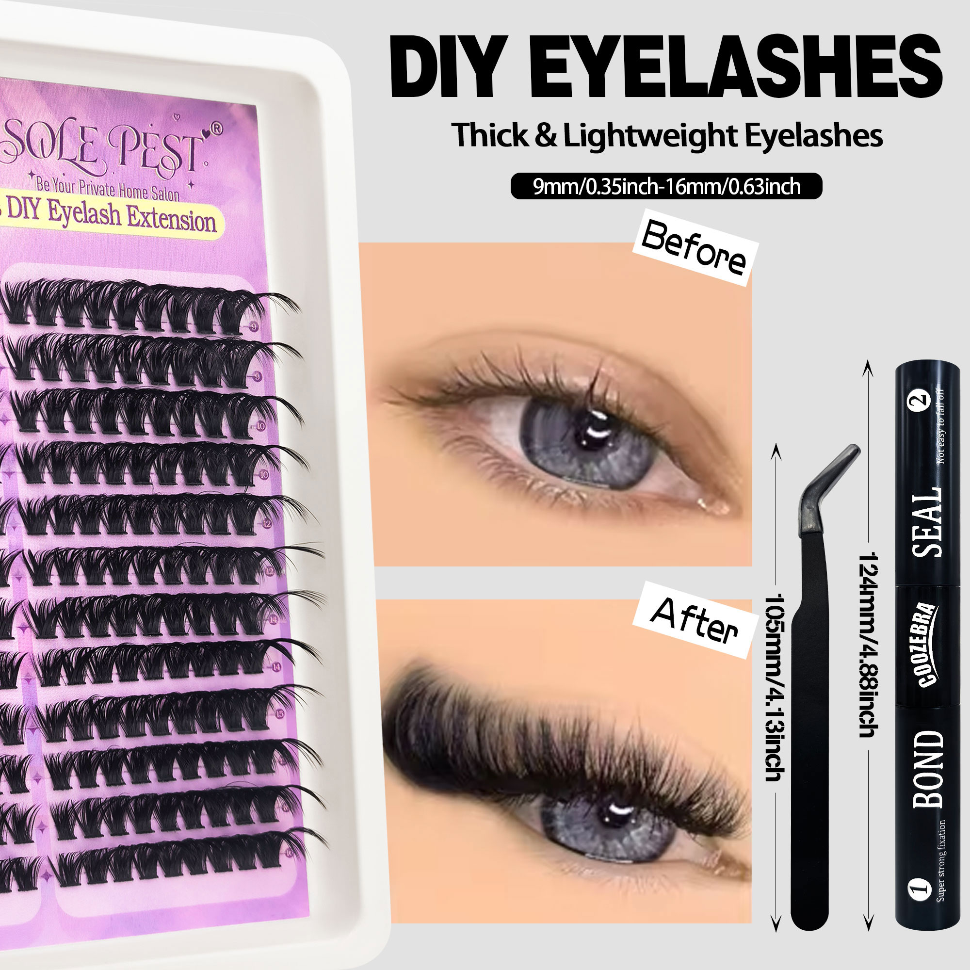 216-Cluster Curled & Thick 3 D - Eyelash Extension Volume 리뷰 및 가격