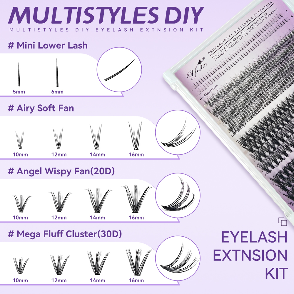 Yelix DIY Clusters Lashes Big  - Eyelash Extension Volume 리뷰 및 가격