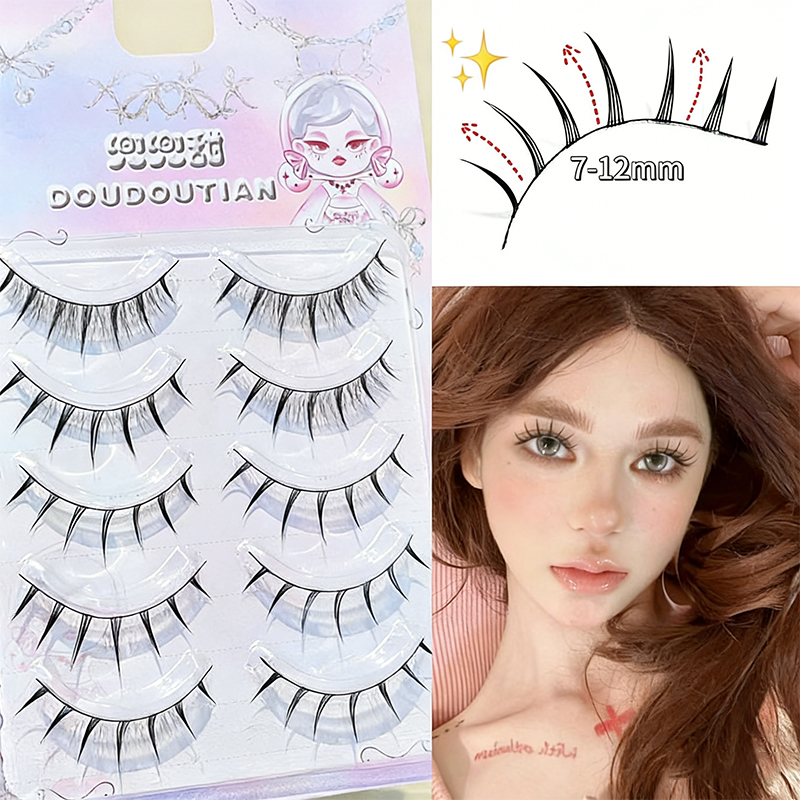 Doudoutian 5 Pairs Natural Man - Eyelash Extension Douyin 리뷰 및 가격