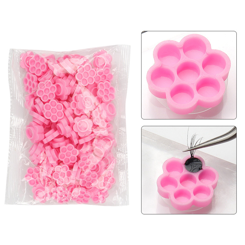 100 Pcs Pink Flower Glue Delay - Eyelash Extension Jakarta 리뷰 및 가격