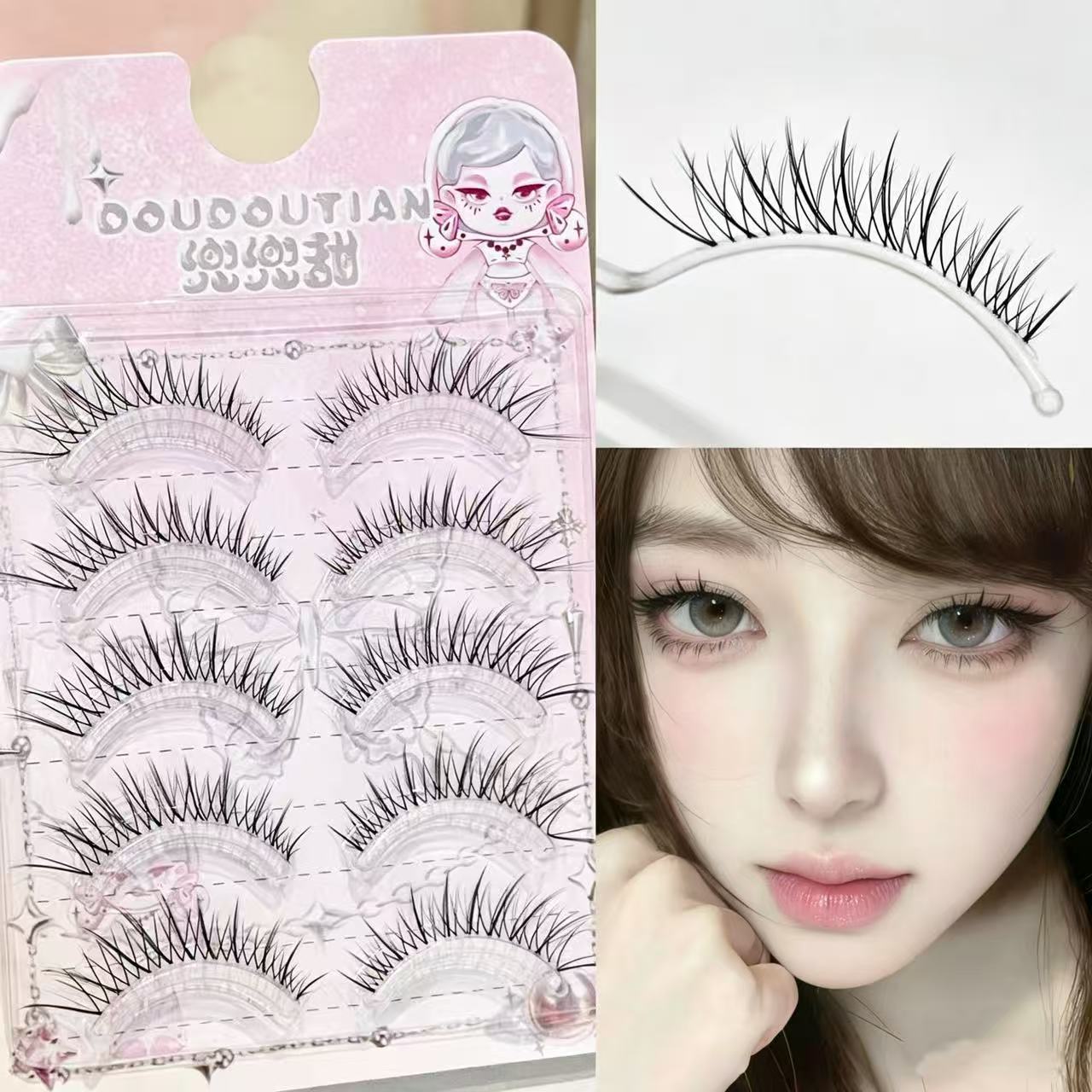 Doudoutian 5 Pairs Fox Eyelash - Eyelash Extension Douyin 리뷰 및 가격