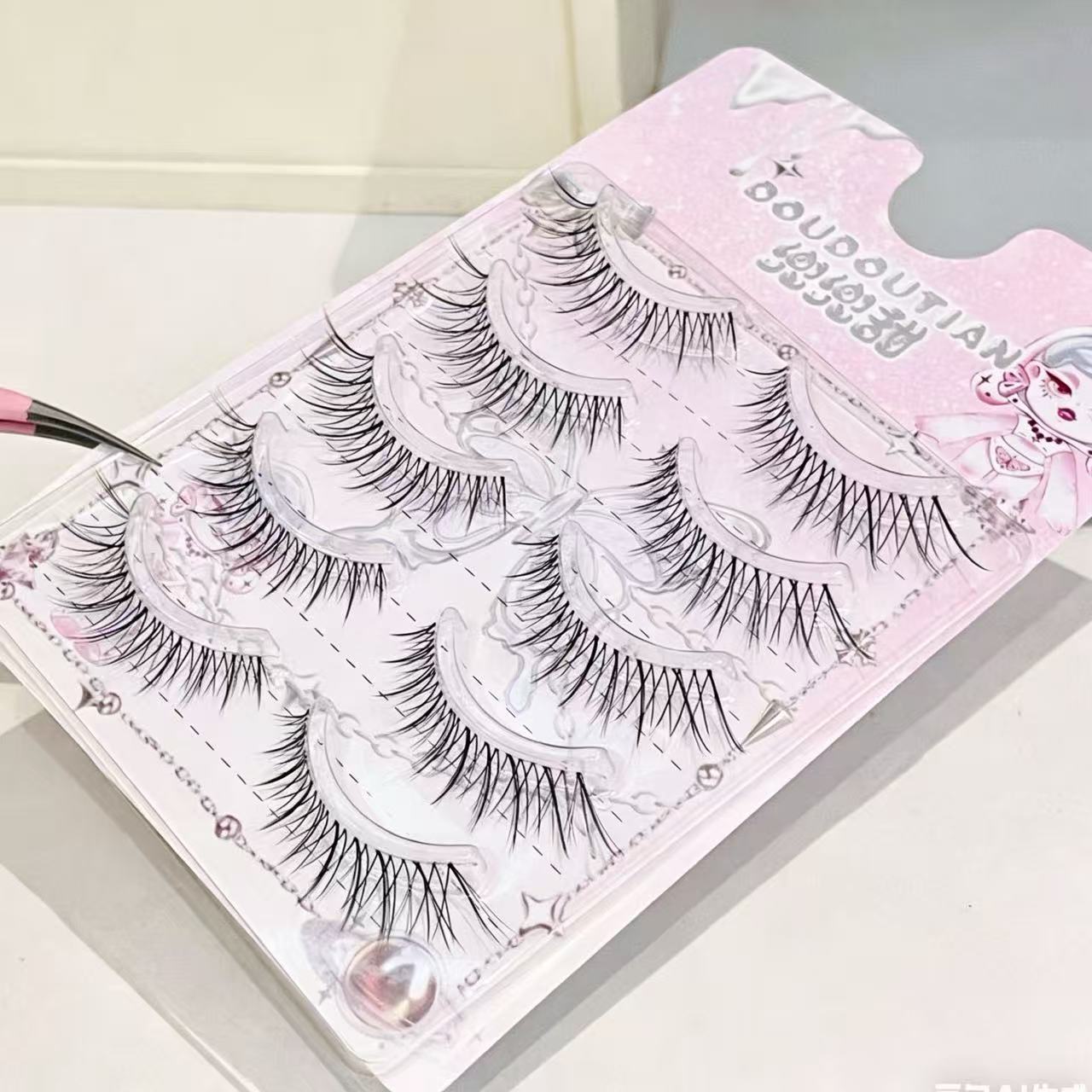 Doudoutian 5 Pairs Fox Eyelash - Eyelash Extension Douyin 리뷰 및 가격