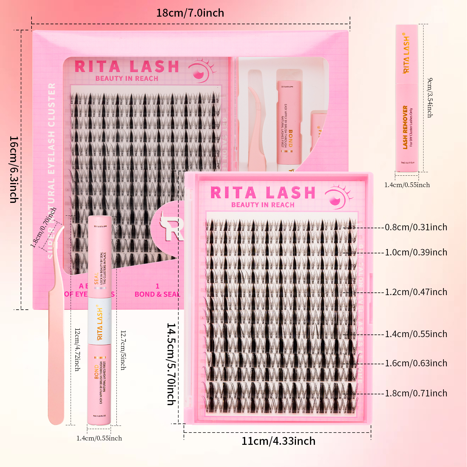 RITALASH 154pcs D Curl Cluster - Eyelash Extension Volume 리뷰 및 가격