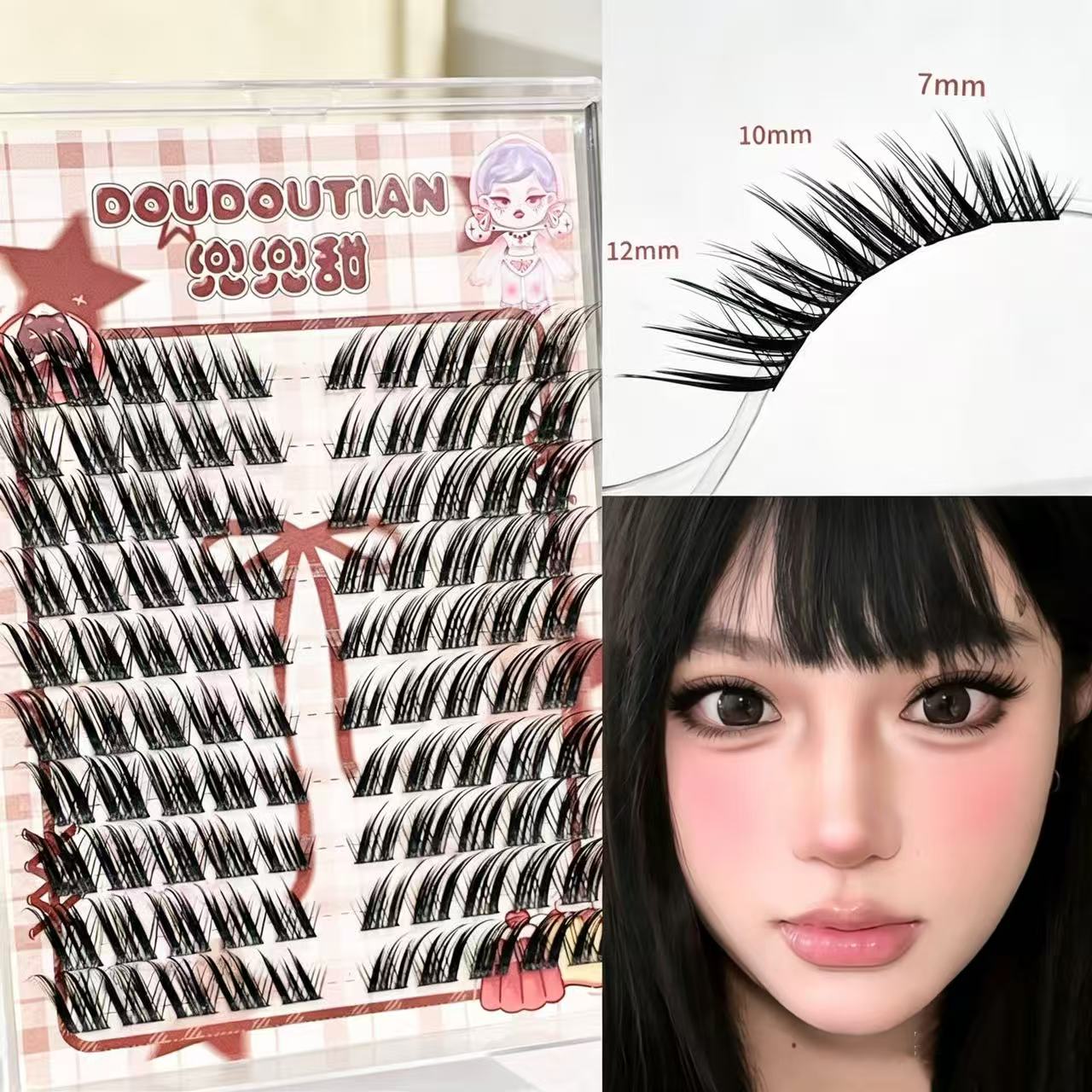 Doudoutian Fox-Style Winged Ey - Eyelash Extension Douyin 리뷰 및 가격